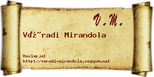 Váradi Mirandola névjegykártya